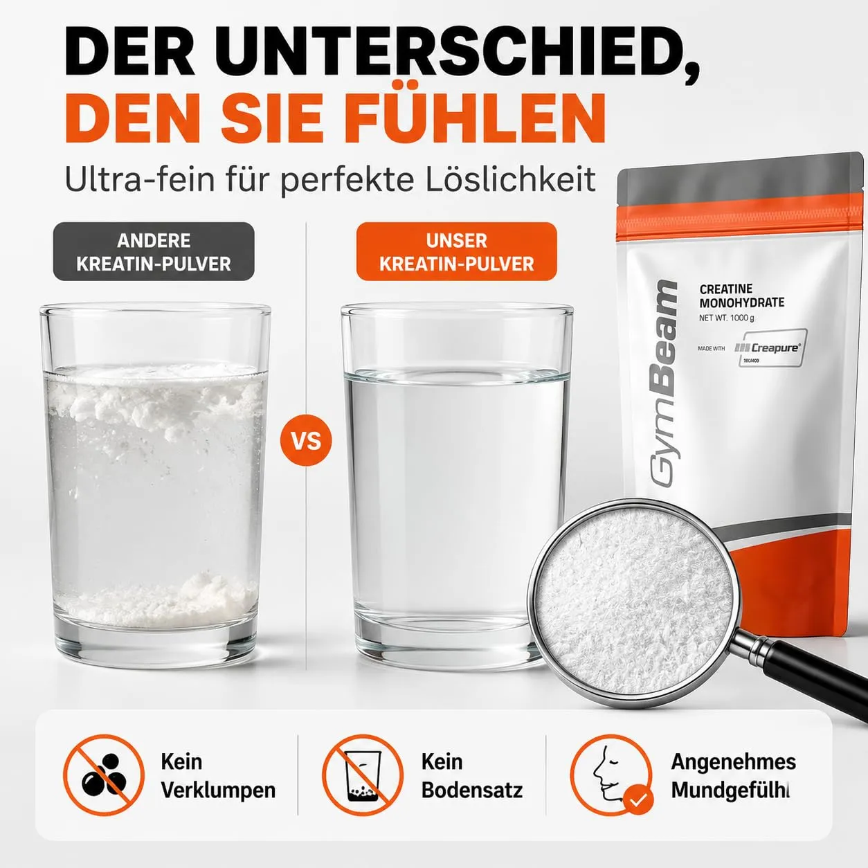 GymBeam Creapure Creatin Pulver 250g Neutral