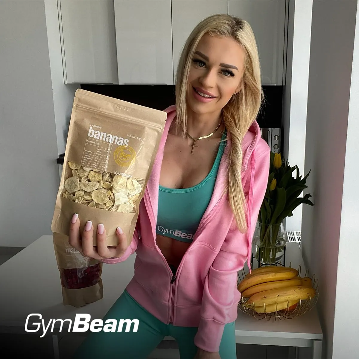 GymBeam gefriergetrocknete Bananen Snack 100g ohne Zuckerzusatz