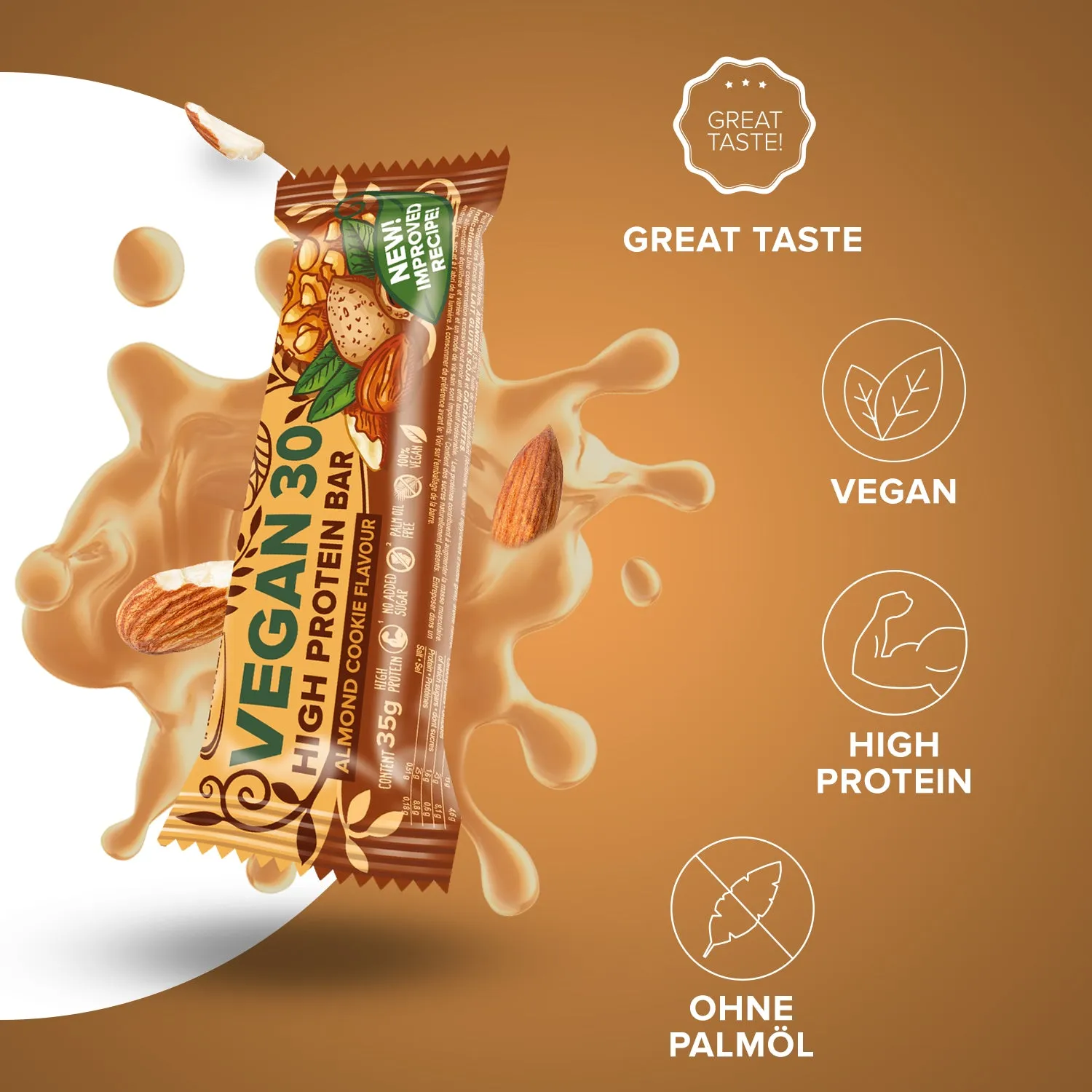 IronMaxx Vegan 30 Proteinriegel Almond Cookie 24x35g vegan