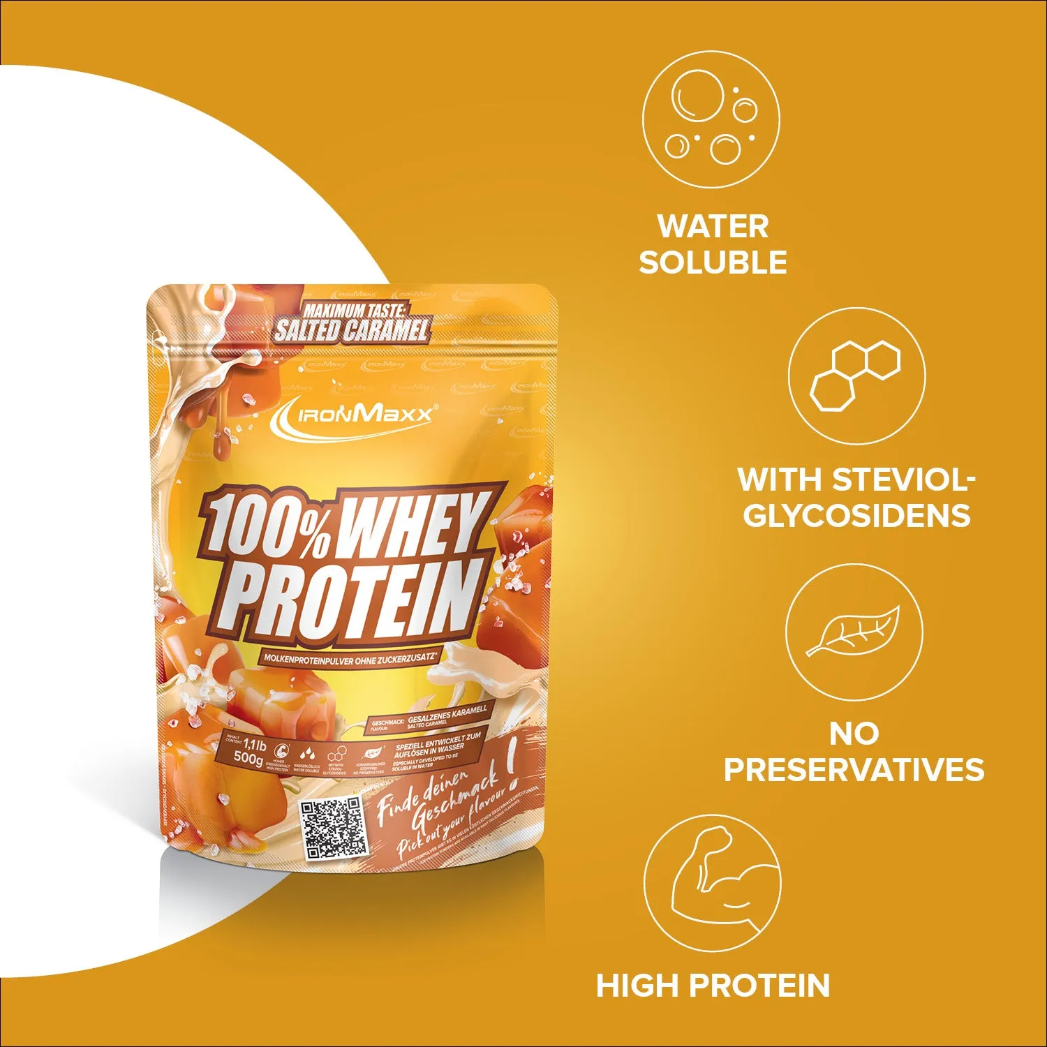IronMaxx 100% Whey Protein Salted Caramel 500g
