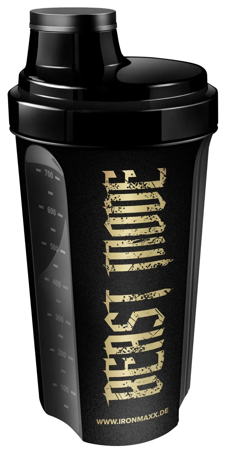 IronMaxx Shaker Beast Mode 700ml Schwarz Gold mit Sieb
