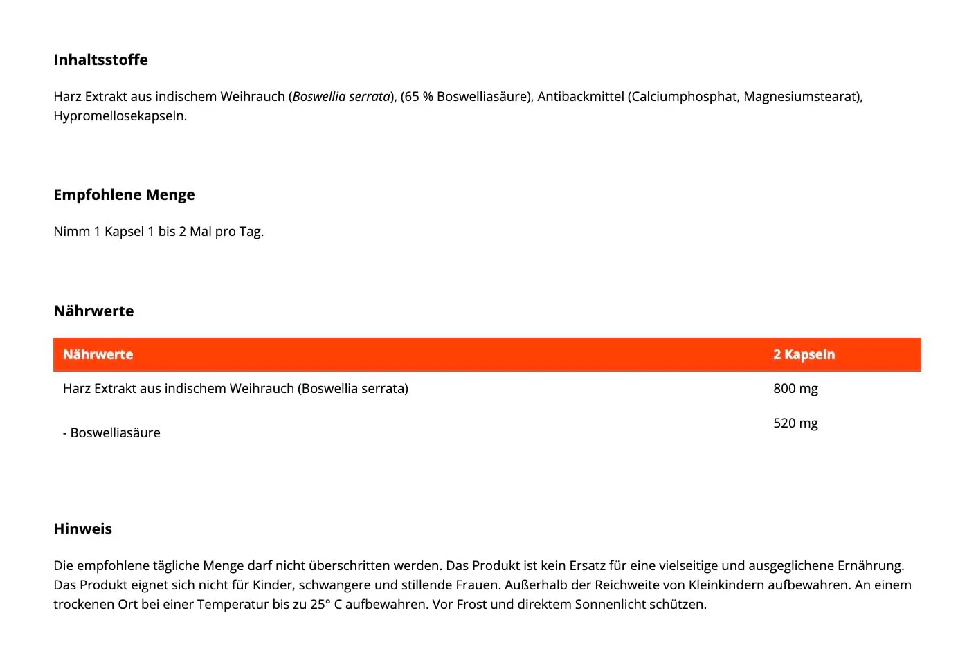 GymBeam Boswellia Serrata Kapseln Weihrauch vegan