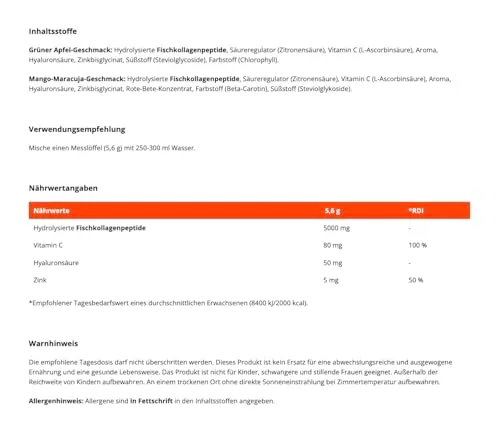 GymBeam Marine Collg+ Pulver 241 g Grüner Apfel