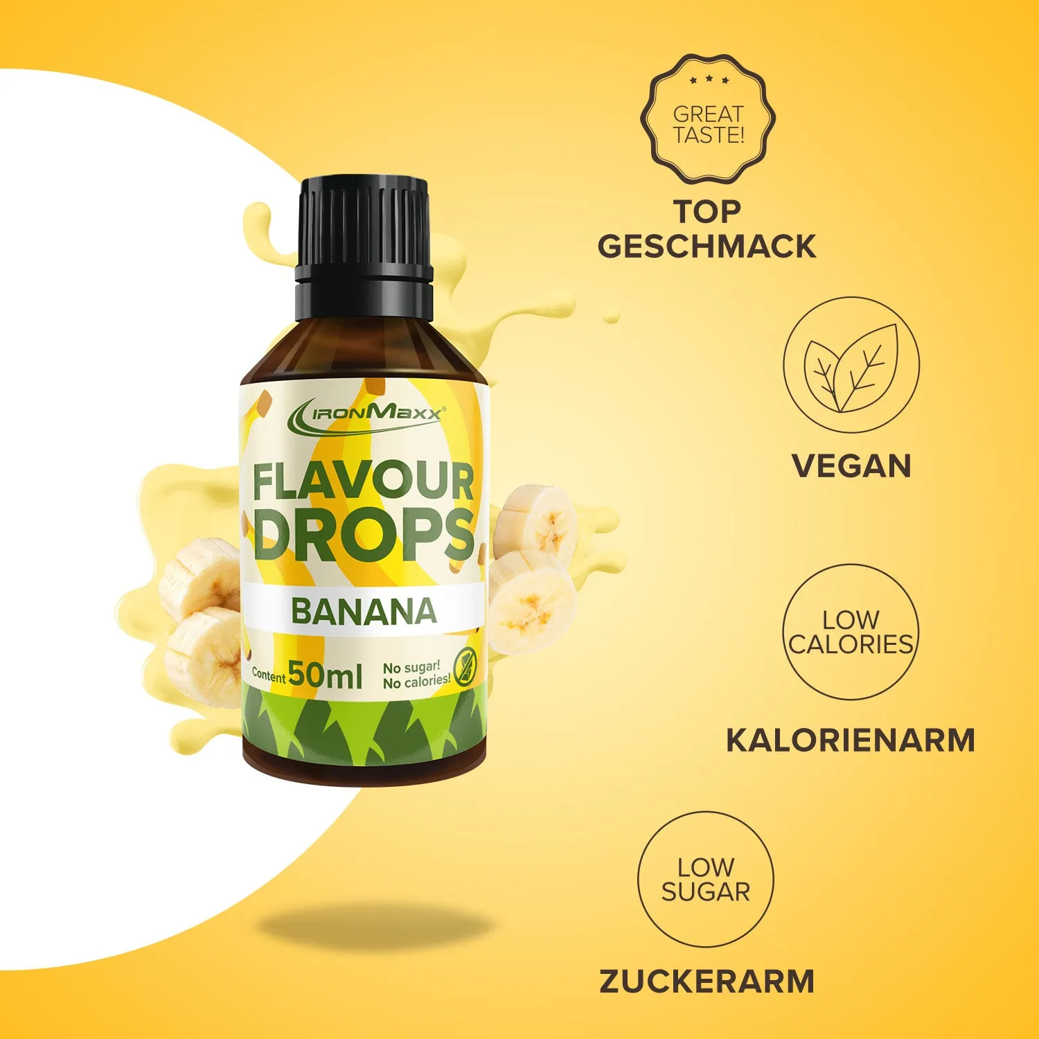 IronMaxx Flavour Drops Banane 50ml zuckerfrei