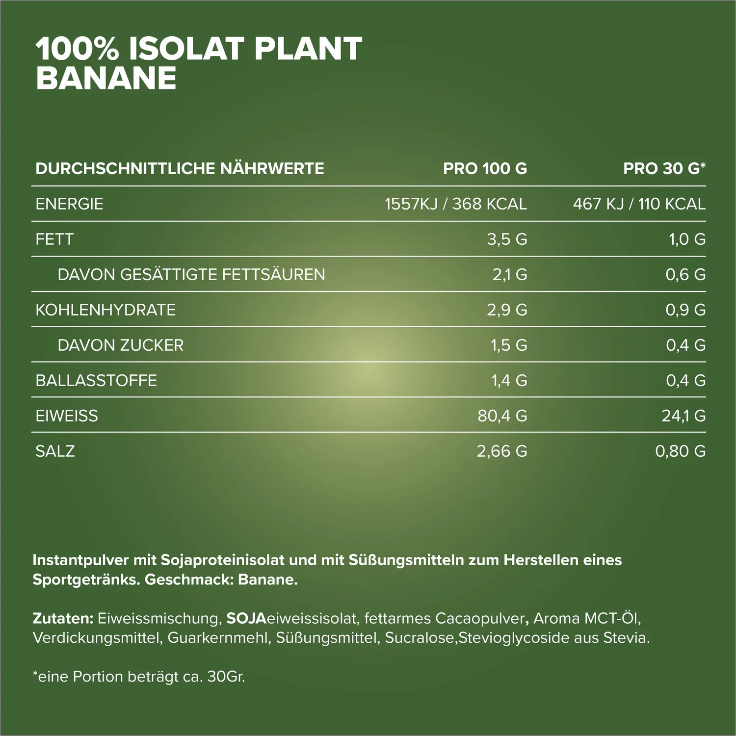 IronMaxx 100% Isolat Plant Pulver 500g Sunny Banana vegan