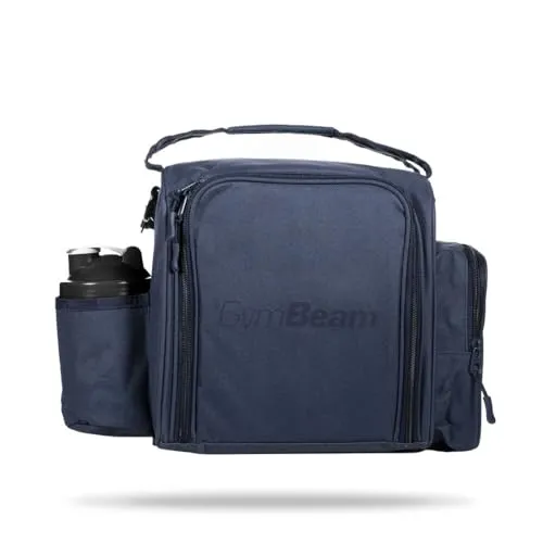 GymBeam FIT Prep Essenstasche Navy Blue mit 3 Behältern isoliert