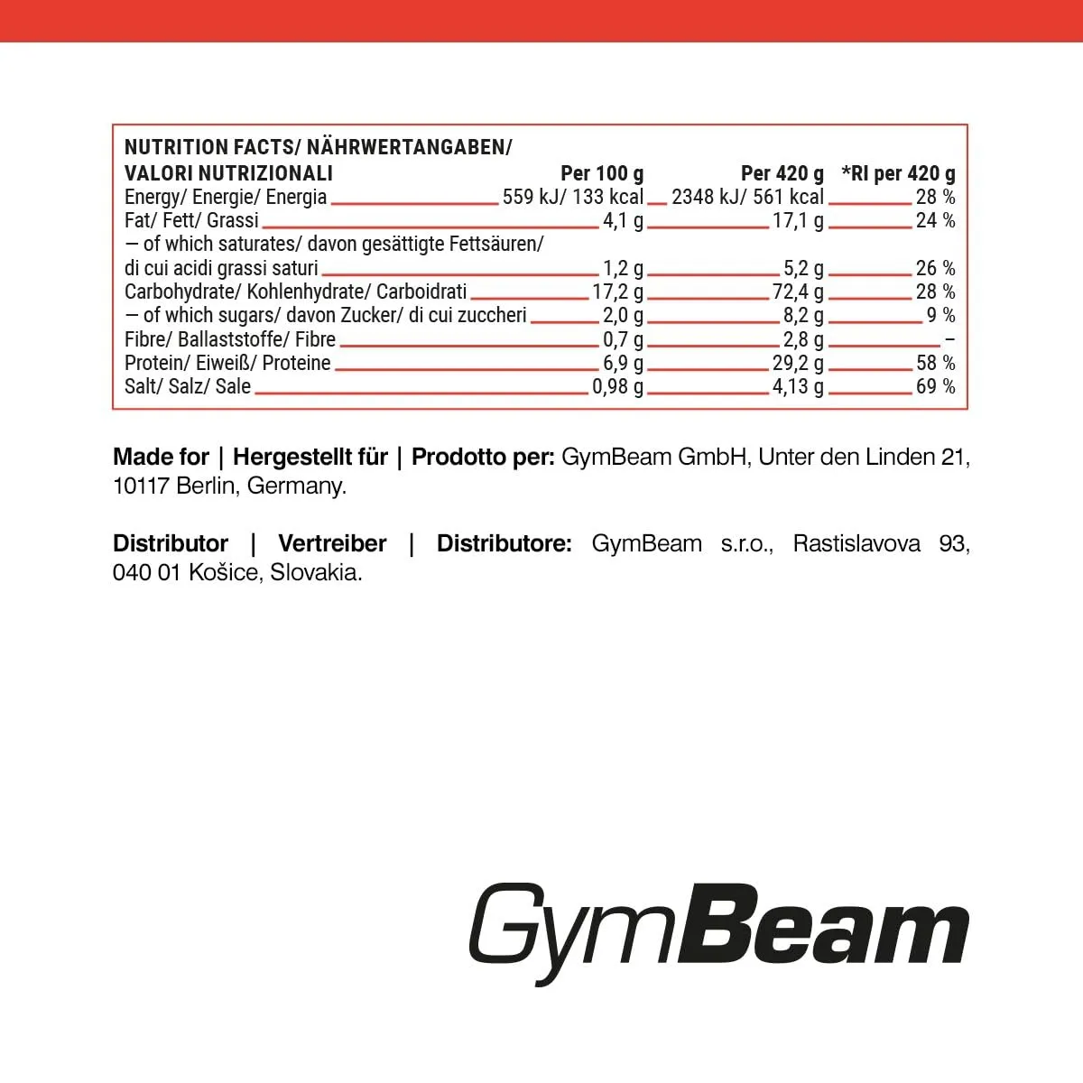 GymBeam Hähnchen Reis Fertiggericht 420 g asiatisch
