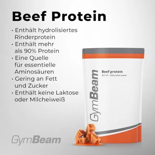 GymBeam Rinderprotein Salted Caramel 1000g laktosefrei