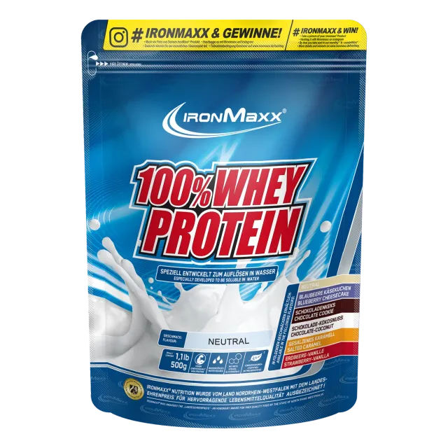 IronMaxx 100% Whey Protein Pulver 500g Neutral zuckerfrei
