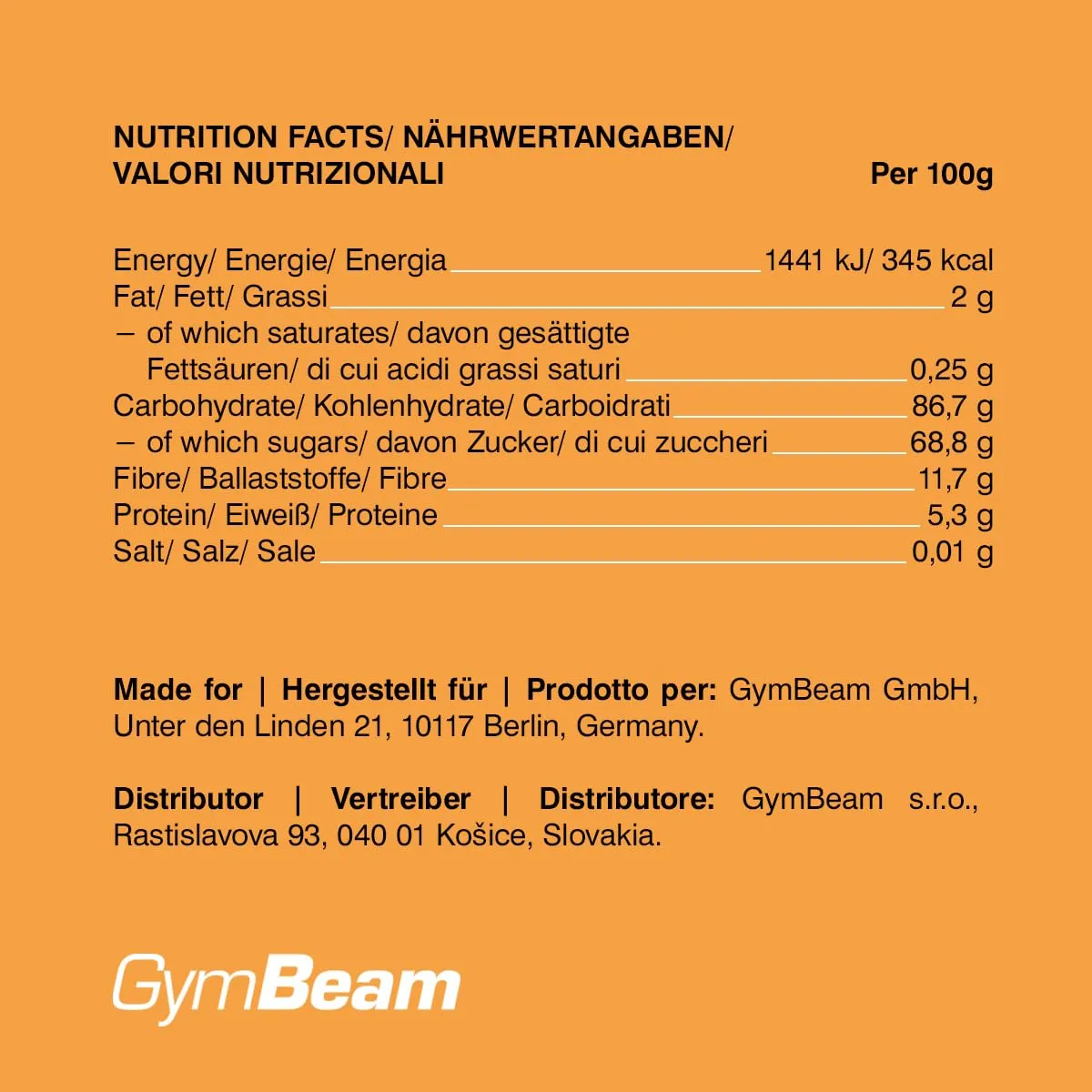 GymBeam Mandarinen gefriergetrocknet 100 g Snack