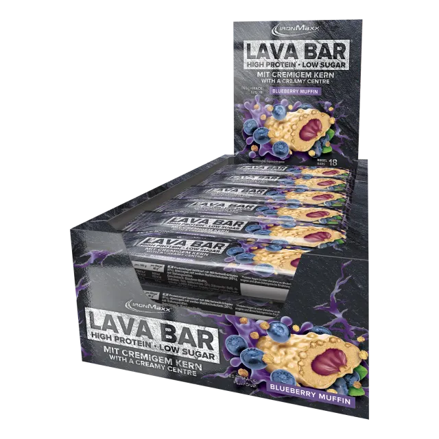 IronMaxx Lava Bar Proteinriegel 18x40g Blueberry Muffin