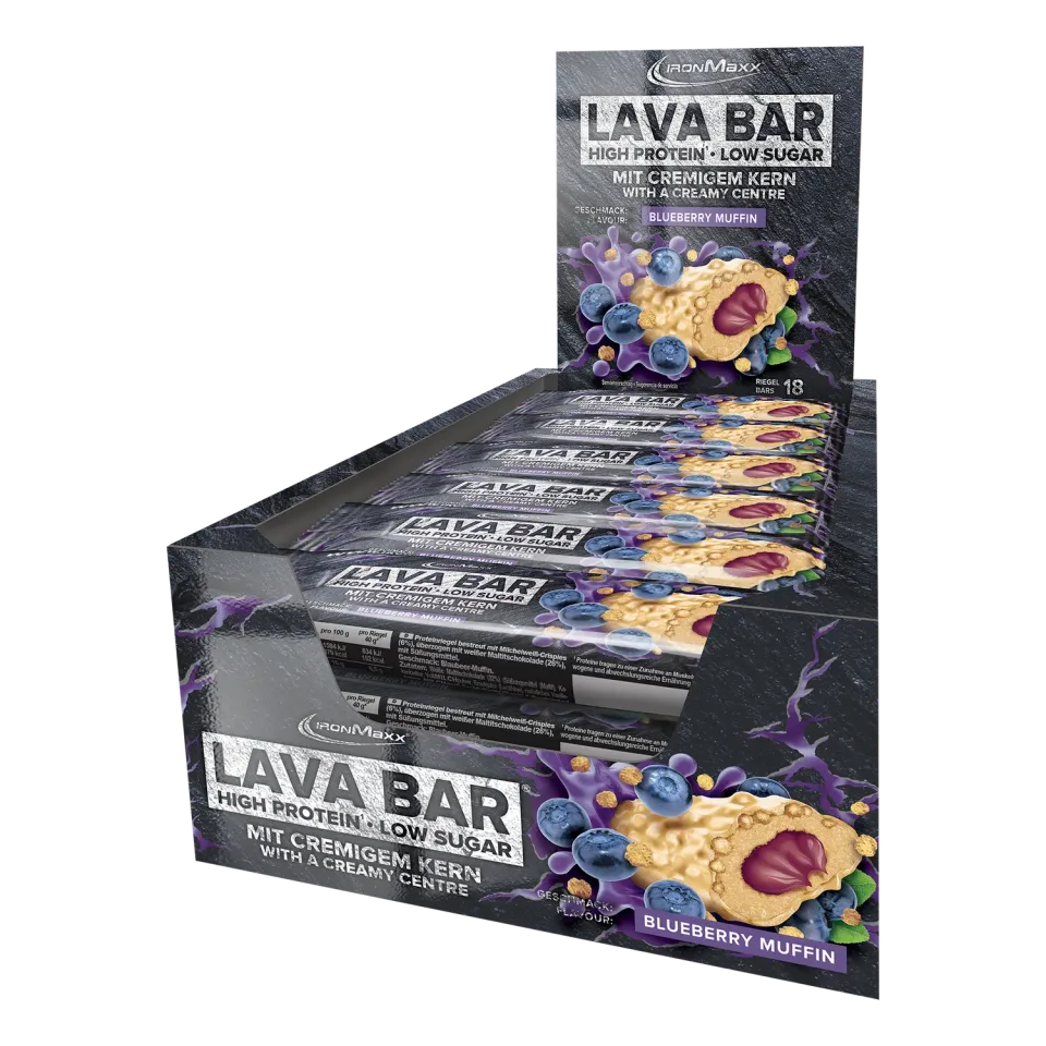 IronMaxx Lava Bar Proteinriegel 18x40g Blueberry Muffin