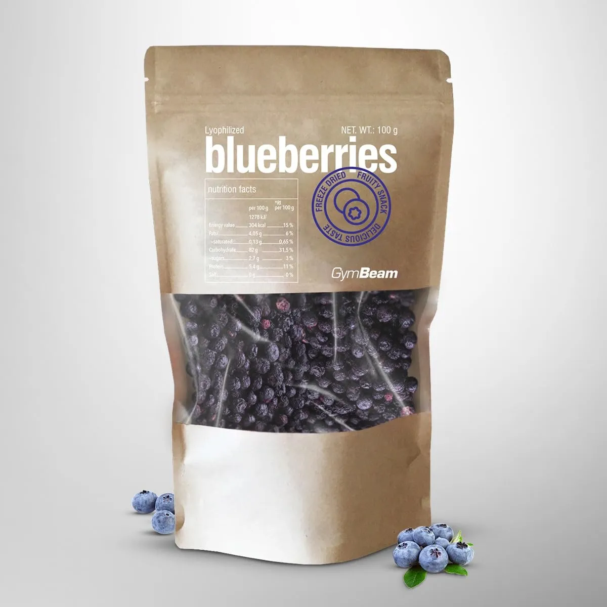 GymBeam Heidelbeeren gefriergetrocknet 100 g zuckerfrei