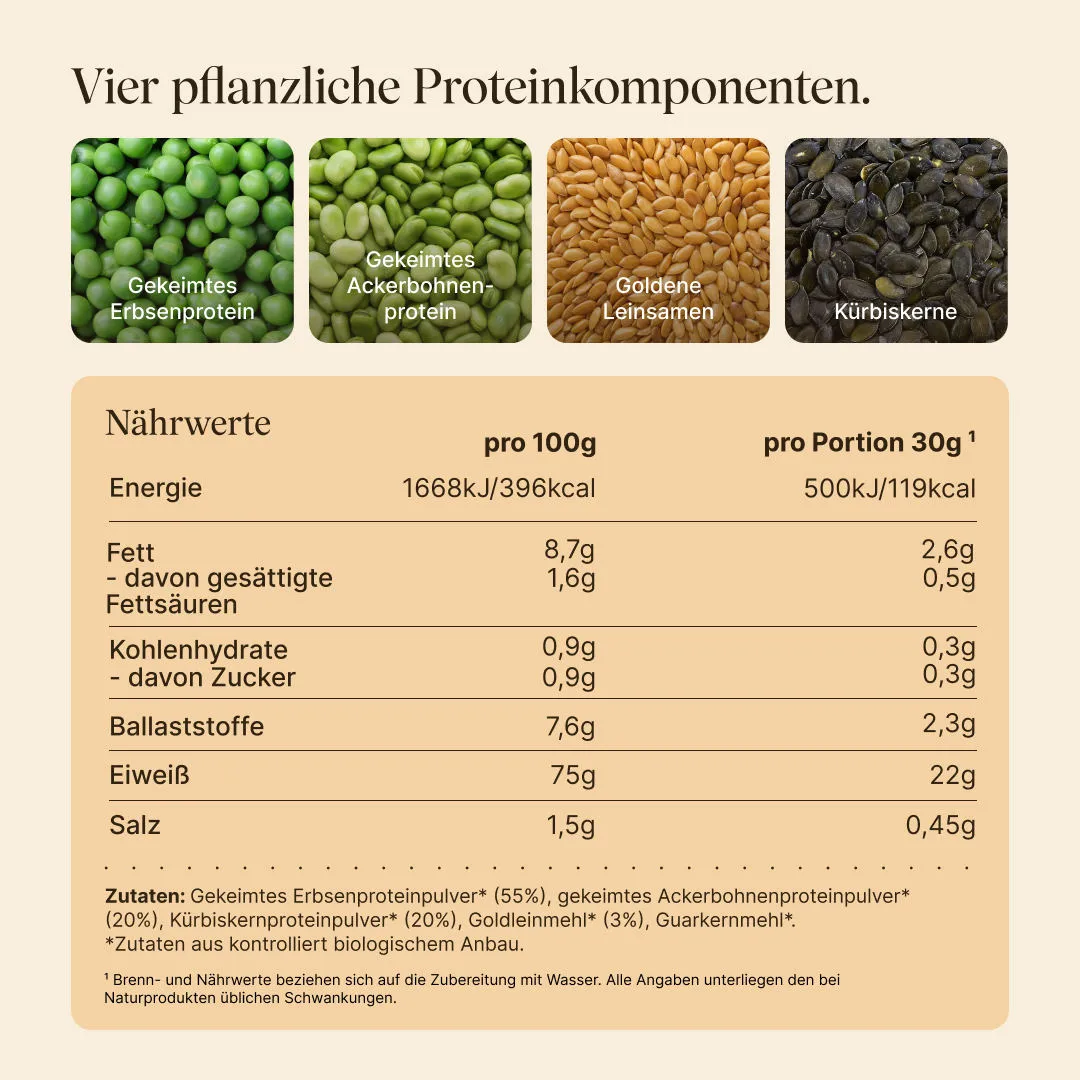 Vetain Vegan Protein Proteinpulver Neutral 540g Bio