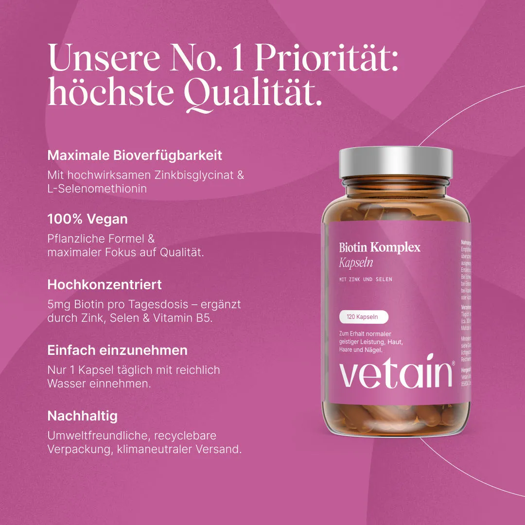 VETAIN Biotin Complex Kapseln 120 Stück hochdosiert