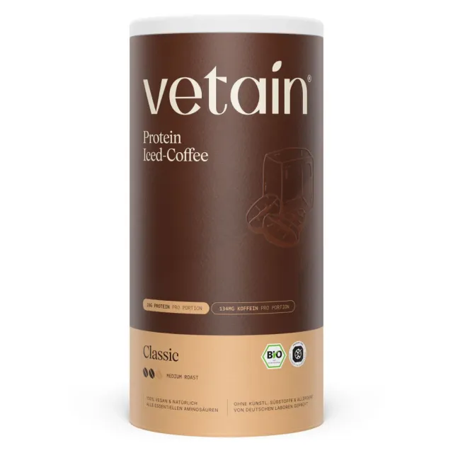 Vetain Vegan Protein Iced Coffee Bio 540g Kaffee-Geschmack