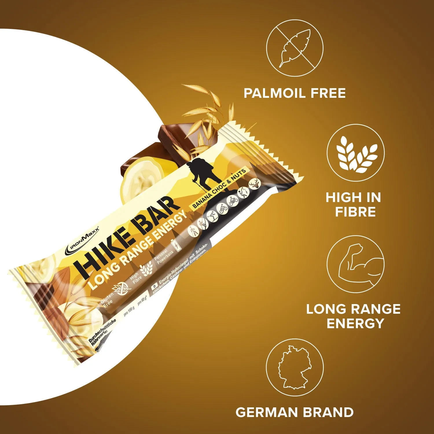 IronMaxx Hike Bar Proteinriegel 60g Banana Choc Nuts vegan