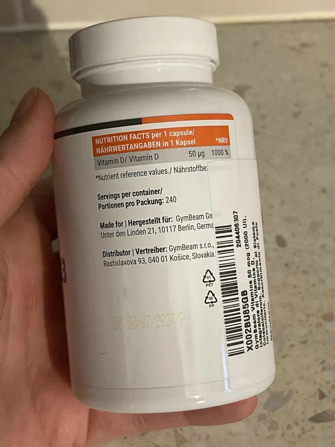 GymBeam Vitamin D3 2000 IU Kapseln 60 caps