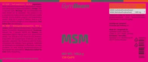 GymBeam MSM Gelenk Kapseln 120 Caps 1400 mg vegan