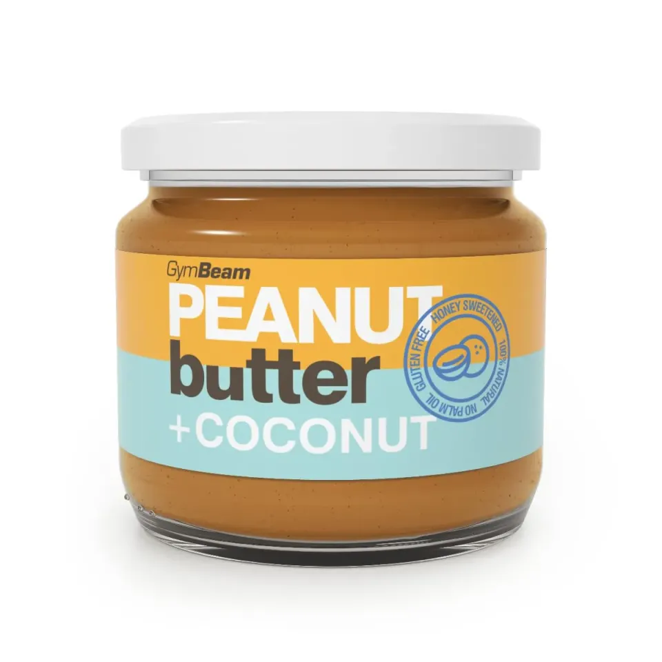 GymBeam Erdnussbutter Kokosnuss 350g cremig ohne Palmöl