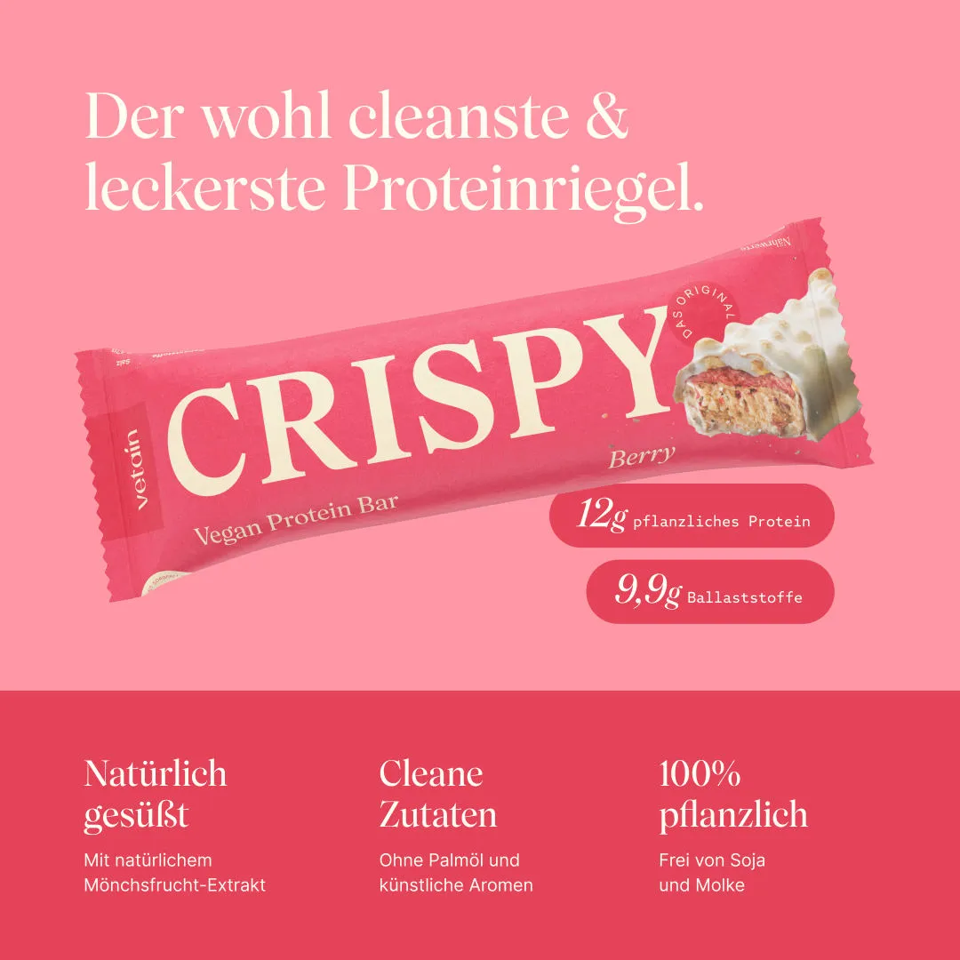 Vetain Crispy Proteinriegel Berry 12er Pack vegan