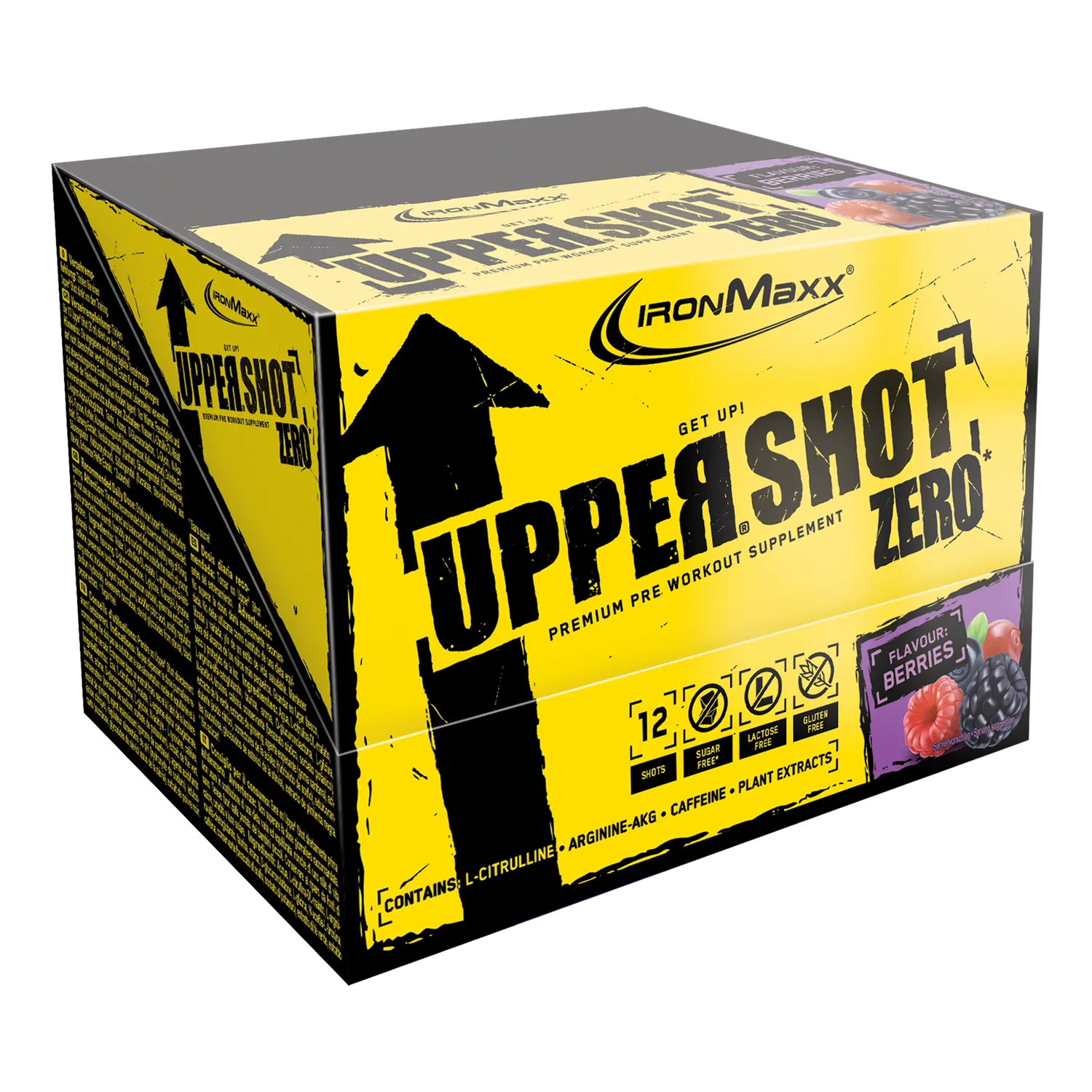 IronMaxx Upper Shot Zero Booster Berries 12x60ml koffeinhaltig