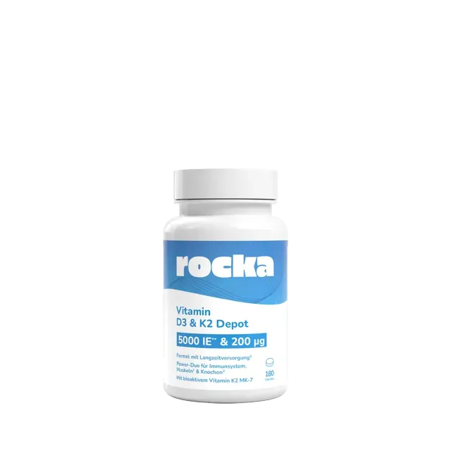 Rocka Nutrition Vitamin D3 & K2 Depot Kapseln 180 Stück vegan