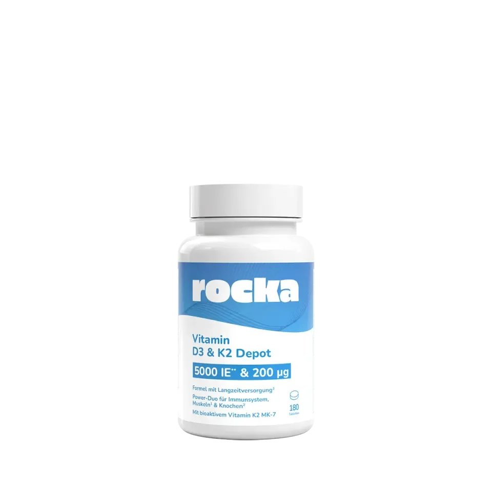 Rocka Nutrition Vitamin D3 & K2 Depot Kapseln 180 Stück vegan
