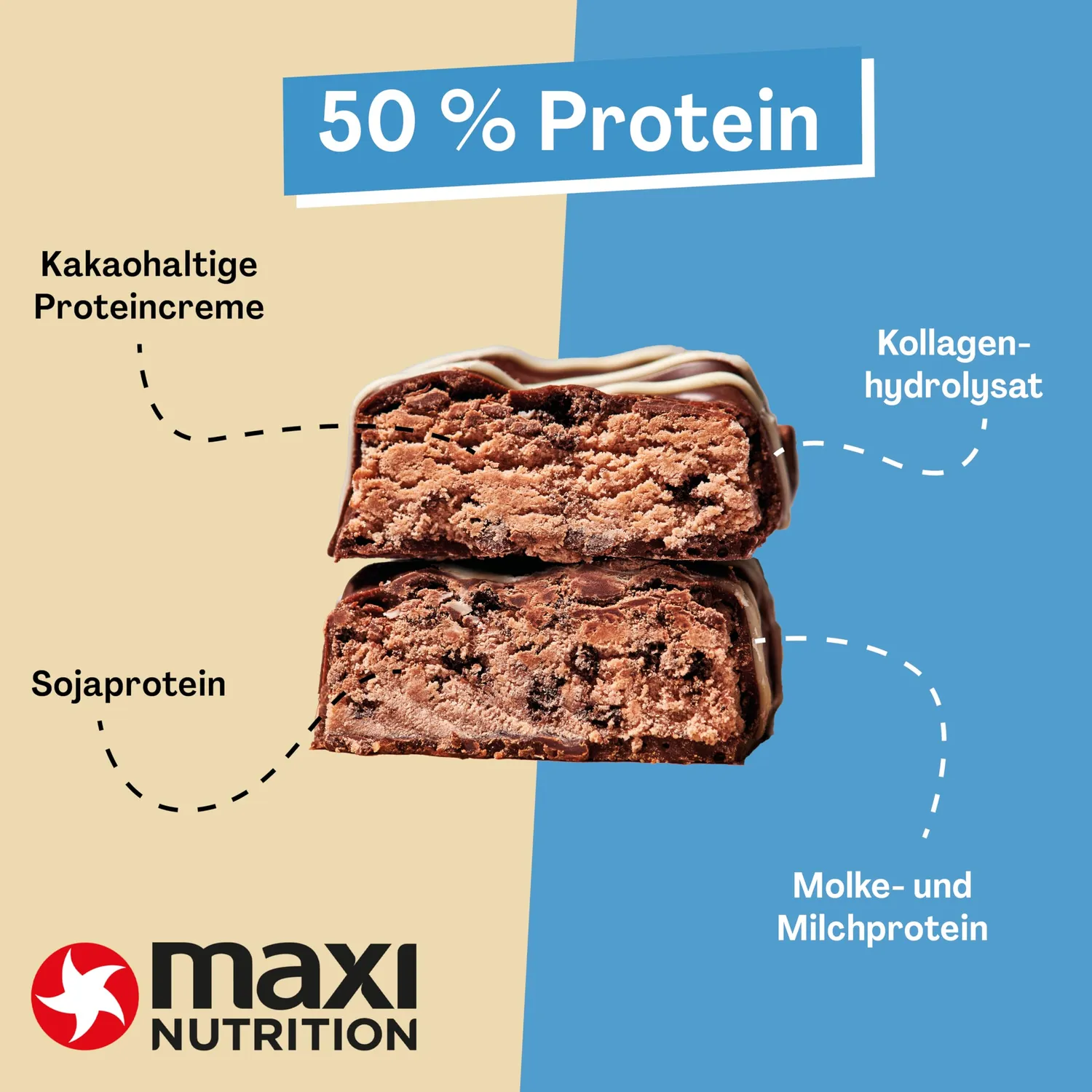 MaxiNutrition Classic Chocolate Brownie Proteinriegel 21x40g Low Sugar