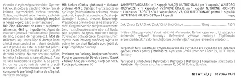 GymBeam Zinkgluconat Kapseln 90 Kapseln hohe Bioverfügbarkeit