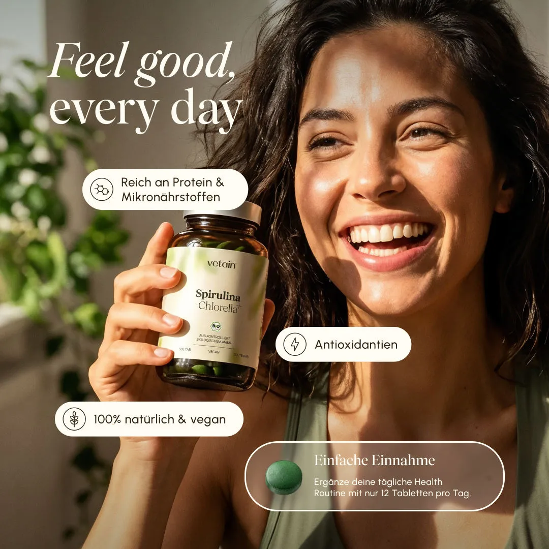 Vetain Bio-Spirulina Bio-Chlorella Tabletten 500 Stück