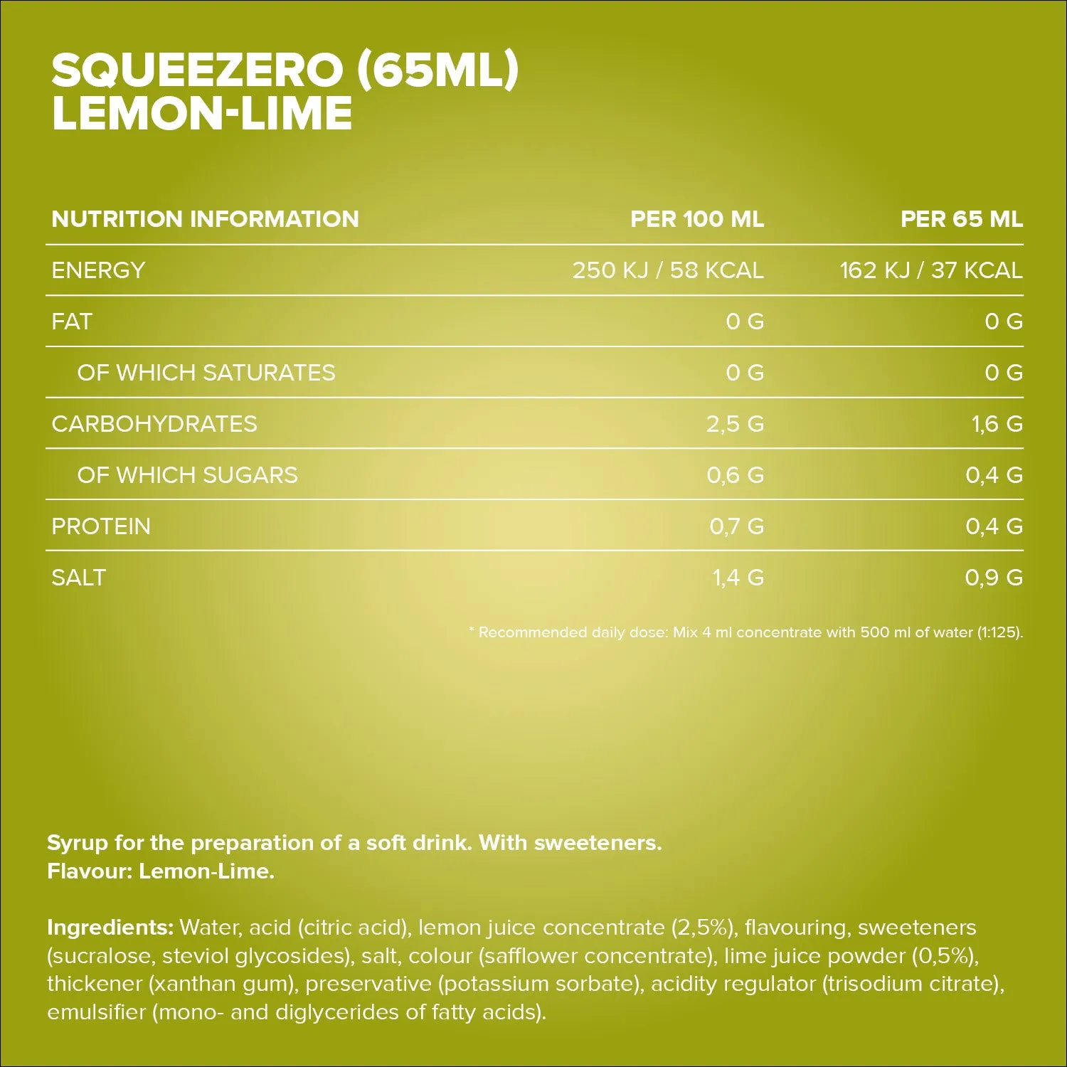 IronMaxx SqueeZero Zitrone Limette 65ml zero Zucker
