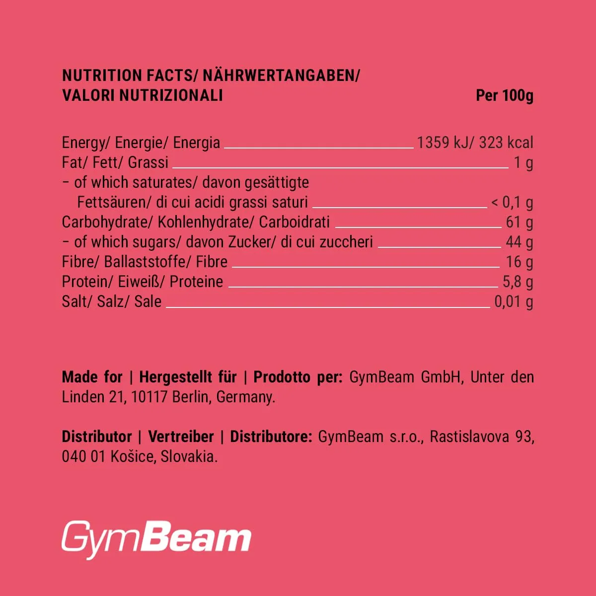 GymBeam Gefriergetrocknete Erdbeeren 100g zuckerfrei