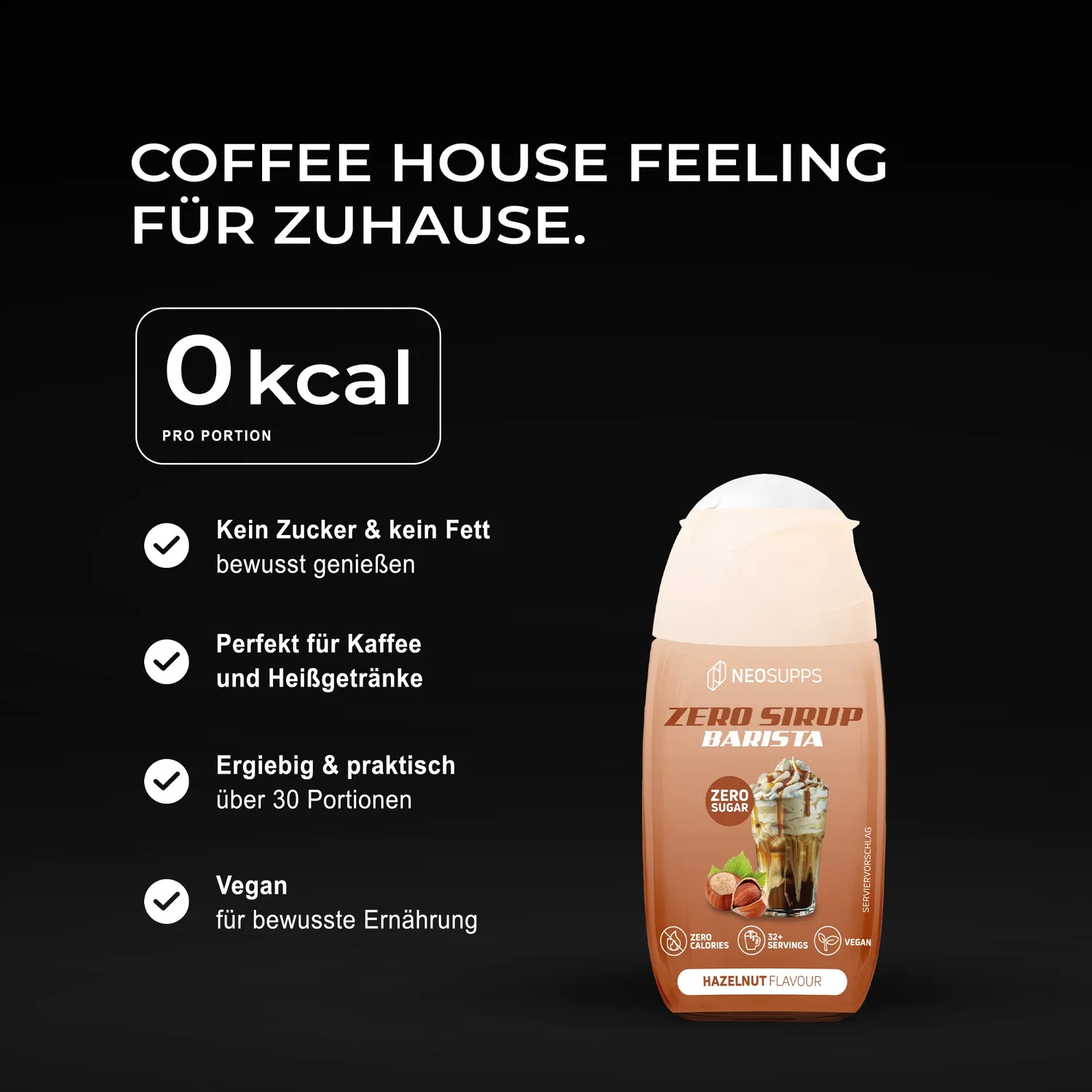 Neosupps Zero Sirup Barista 65ml Haselnuss zuckerfrei