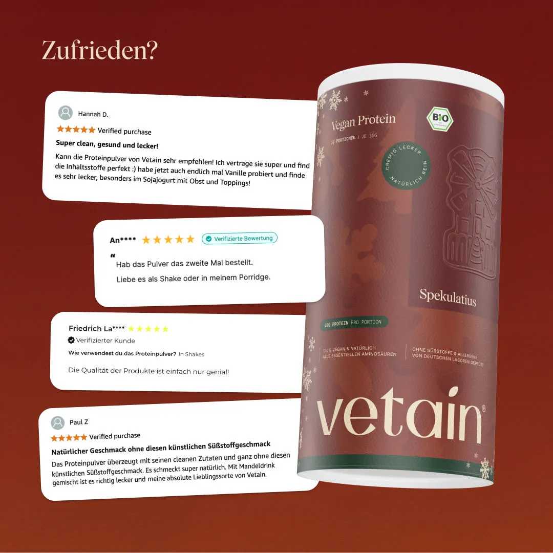 Vetain Vegan Protein Spekulatius Proteinpulver 540g Bio