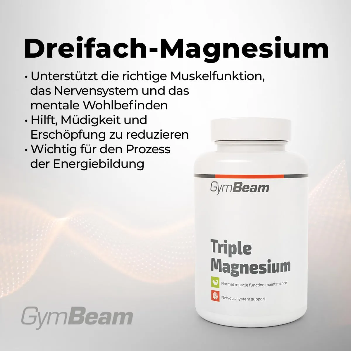 GymBeam Triple Magnesium Komplex Kapseln 90 g hochdosiert