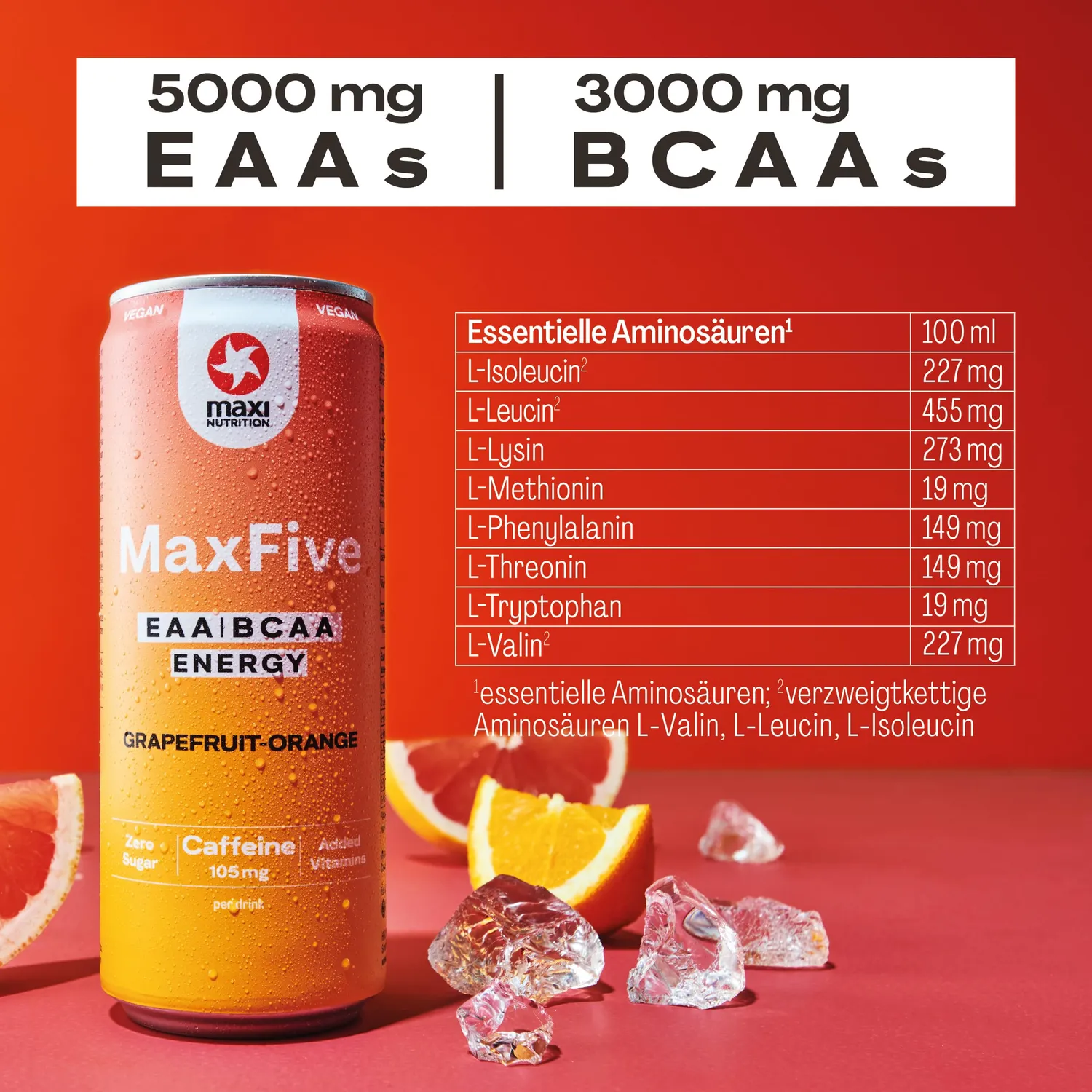 MaxiNutrition MaxFive EAA Drink 12x330ml Grapefruit-Orange vegan