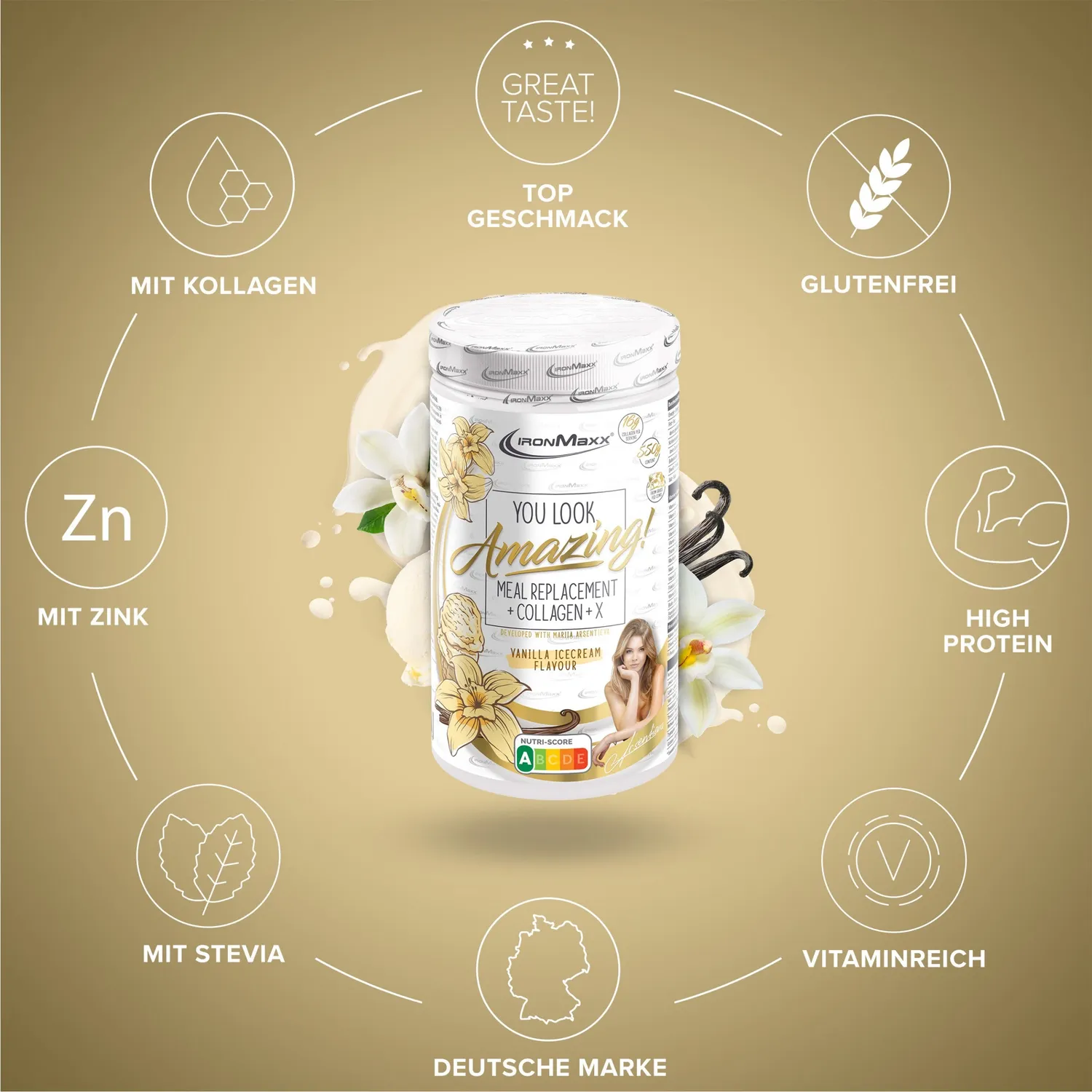 IronMaxx Amazing Food Mahlzeitenersatz 550g Vanilla Ice Cream