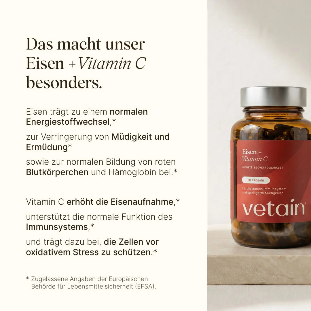 Vetain Eisen + Vitamin C Kapseln 120 Stück Bisglycinat