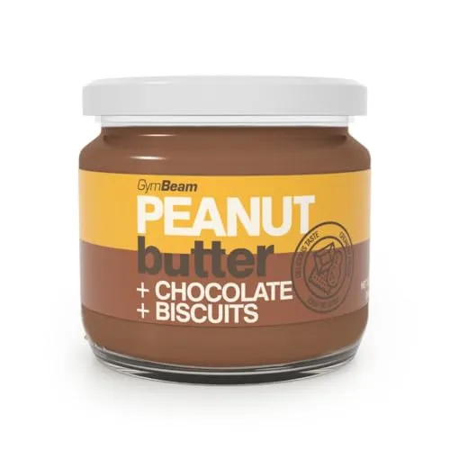 GymBeam Erdnussbutter mit Schokolade Biscuits Aufstrich 340 g glutenfrei