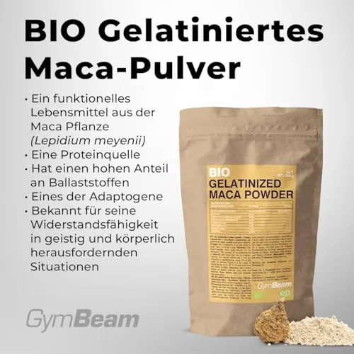 GymBeam BIO Maca Pulver gelatiniert 200g vegan