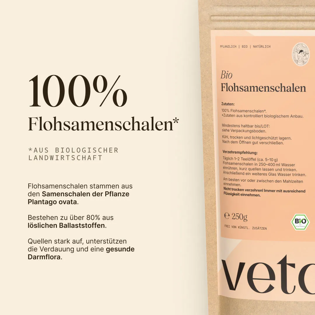 Vetain Bio-Flohsamenschalen Ballaststoffe 250g bio