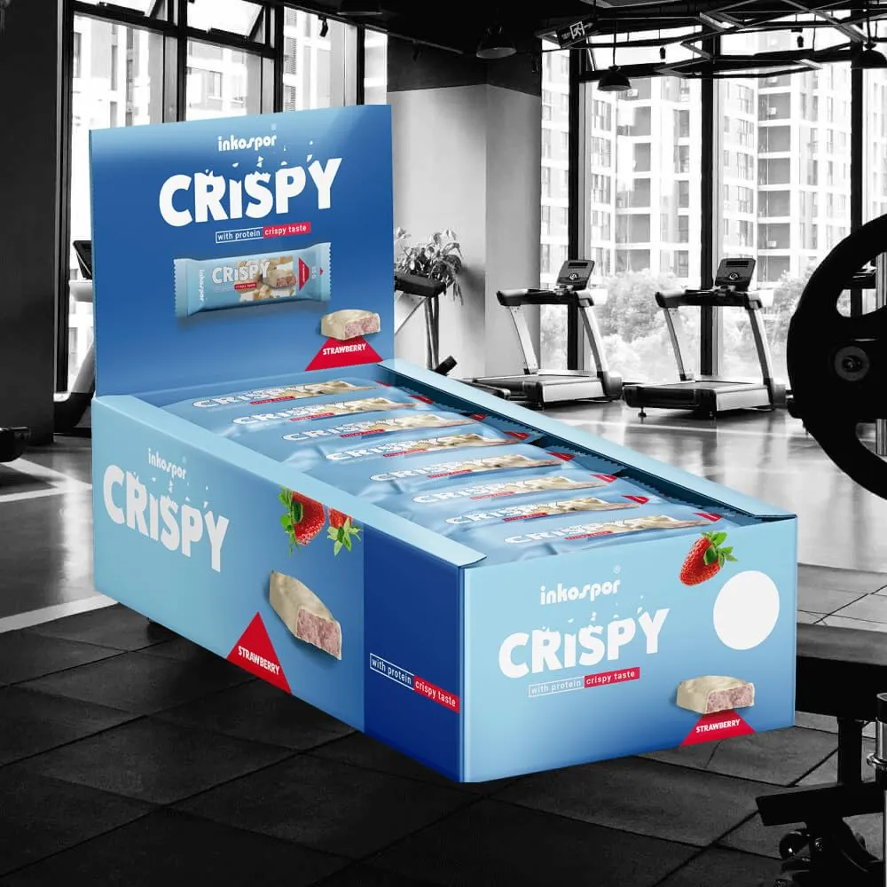 Inkospor Active Crispy White Chocolate Riegel Erdbeere 24x35g