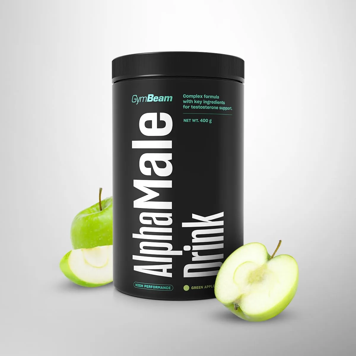 GymBeam AlphaMale Drink Pre Workout 400 g Grüner Apfel