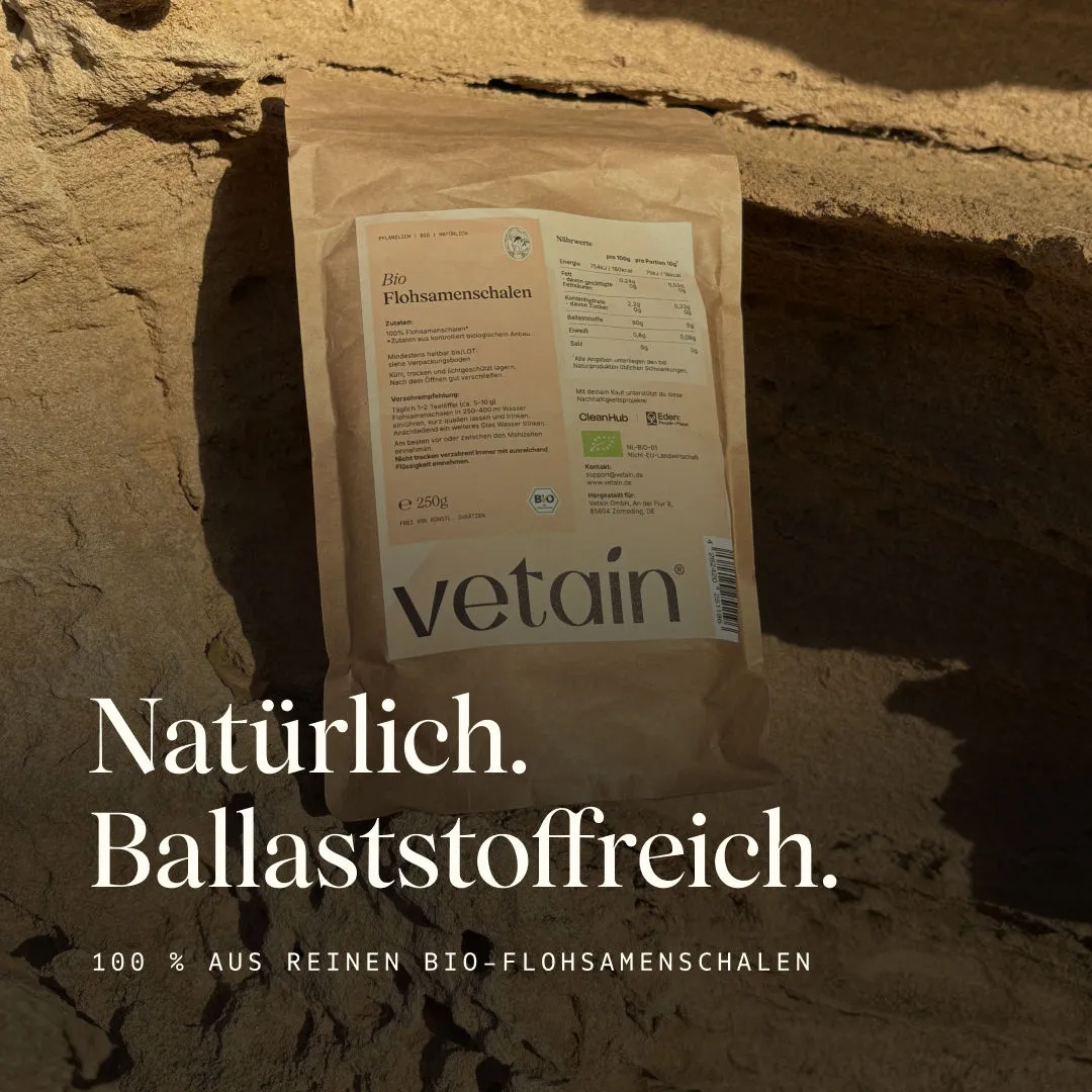 Vetain Bio-Flohsamenschalen Ballaststoffe 250g bio