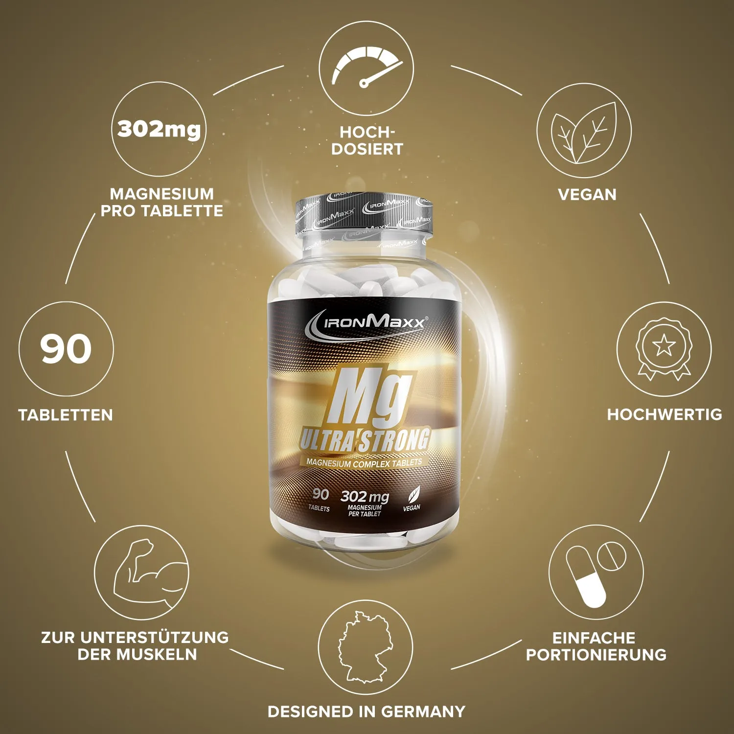 IronMaxx Magnesium Ultra Strong 90 Tabletten mineralisch