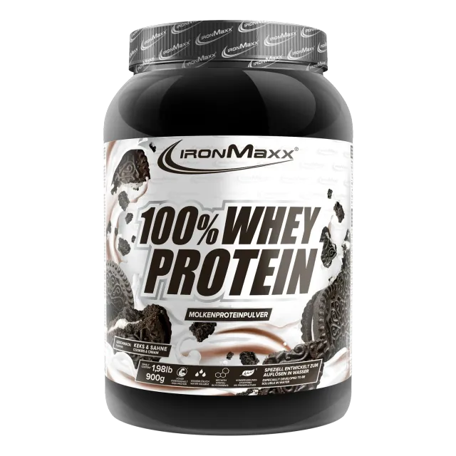 IronMaxx 100% Whey Protein Pulver 900 g Cookies and Cream 80%