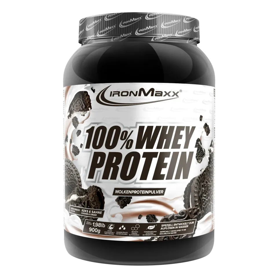 IronMaxx 100% Whey Protein Pulver 900 g Cookies and Cream 80%