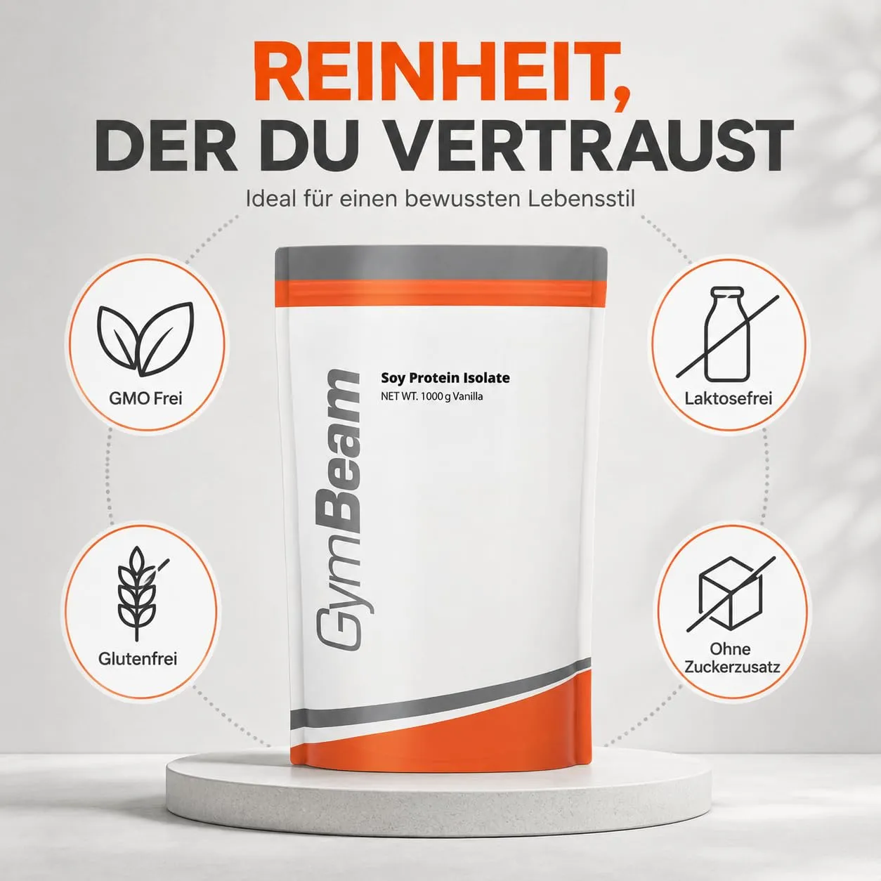 GymBeam Soja Protein Isolat Proteinpulver 1000g Banane vegan