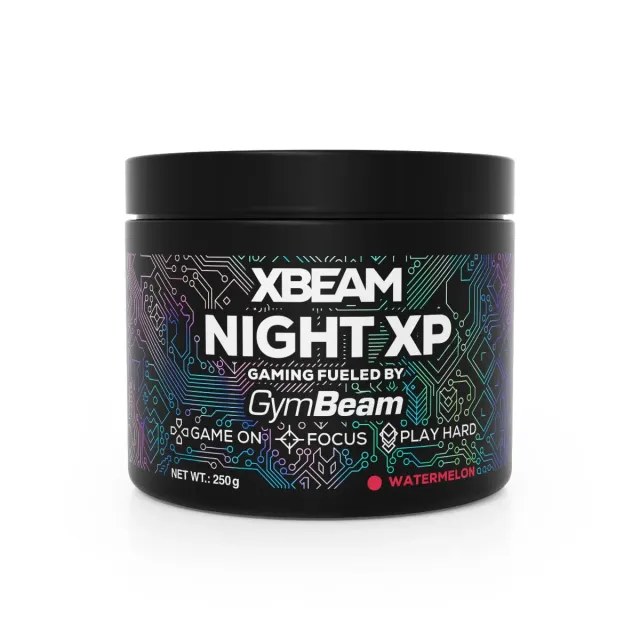 GymBeam Gaming Fuel Night XP Pulver 250 g Kirsche Passionsfrucht